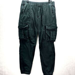 Abercrombie & Fitch Cargo Pants Men L Black Paratrooper Utility Gorpcore Joggers